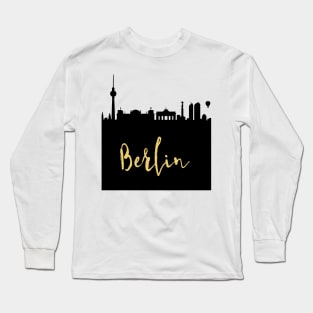 BERLIN GERMANY DESIGNER SILHOUETTE SKYLINE ART Long Sleeve T-Shirt